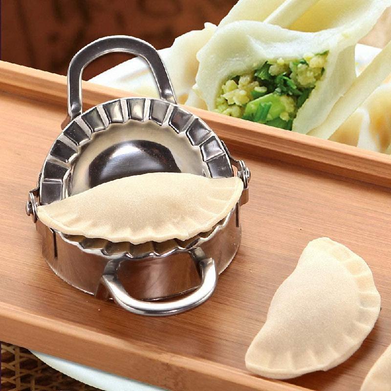 JOSMOMO Máy làm bánh bao bằng thép không gỉ Empanada Press Wrapper Dough Cutter Pie Ravioli Duum Mold Mold Phụ kiện nhà bếp Jiaozi Maker