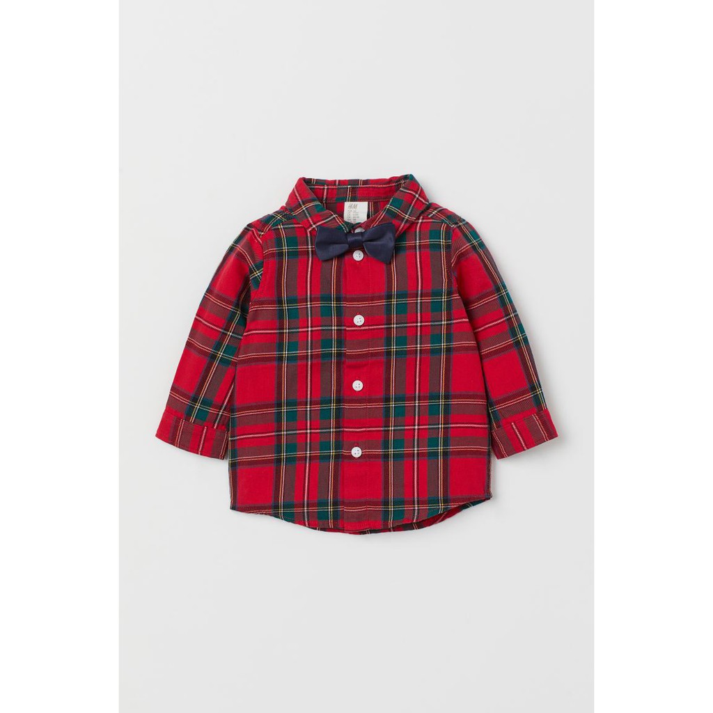 Áo somi caro đỏ HM H&amp;M_hàng chính hãng Anh