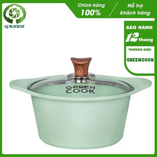 Nồi quánh đúc chống dính men đá Greencook GCS05-20IH - 20cm / GCS05-24IH - 24cm dùng được trên bếp từ - KILA