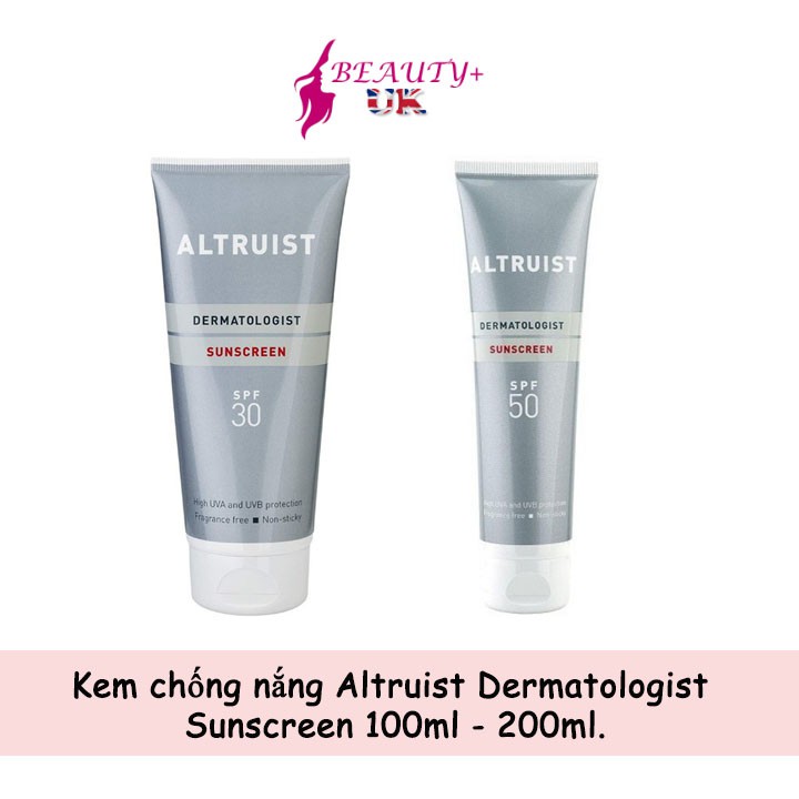 Kem chống nắng Altruist Dermatologist Sunscreen 100ml - 200ml