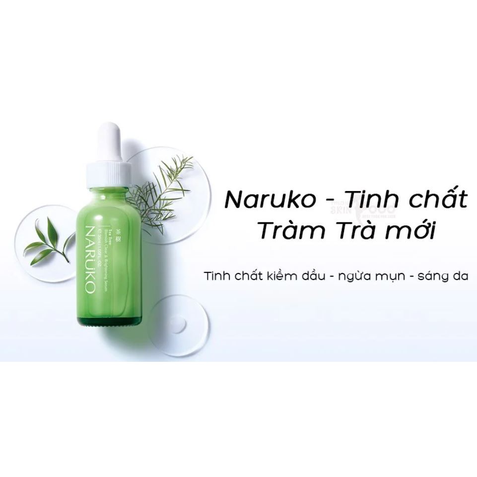 Tinh Chất Tràm Trà Dành Cho Da Mụn Kiềm Dầu Dưỡng Sáng Da Naruko Tea Tree Blemish Clear & Brightening Serum 30ml