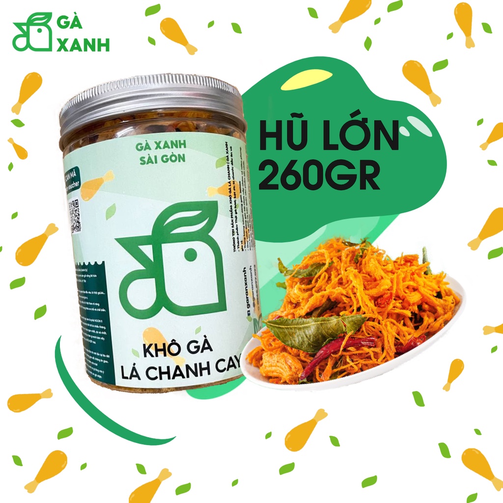 [HŨ LỚN 260GR] KHÔ GÀ LÁ CHANH CAY CAO CẤP - Gà Xanh - Loại Ngon Nhất, Chất Lượng Thượng Hạng, Ăn Là Ghiền