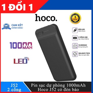 [Check Mã Code] Sạc Dự Phòng Dung Lượng 10000mAh Có Sạc Nhanh 2 USB - HoCo J52 Chính Hãng.