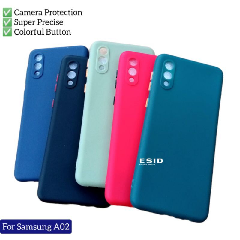 Ốp Điện Thoại Dẻo Nhiều Màu Sắc Kèm Nút Bảo Vệ Camera 360 Độ Siêu Dày Dặn Cho Samsung A02 A02s