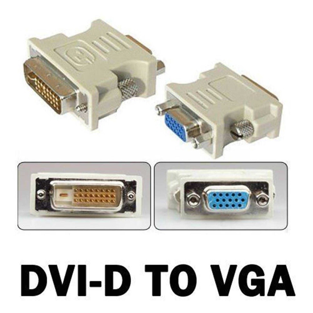 Đầu chuyển DVI ra VGA. Có 2 loại 24 + 1 hoặc 24+5. Vi Tính Quốc Duy
