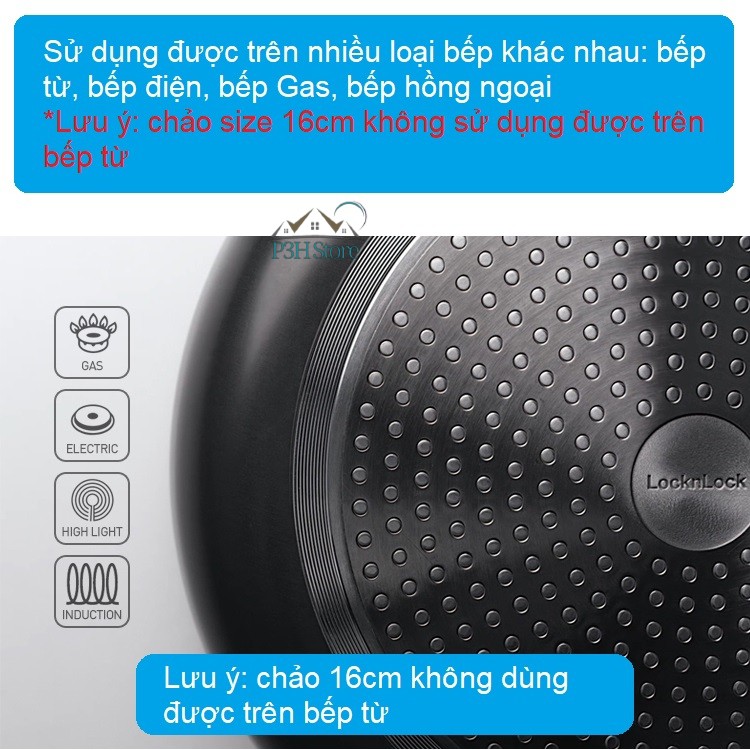 Chảo chống dính Lock&amp;Lock Soma lớp phủ Titanium đáy từ