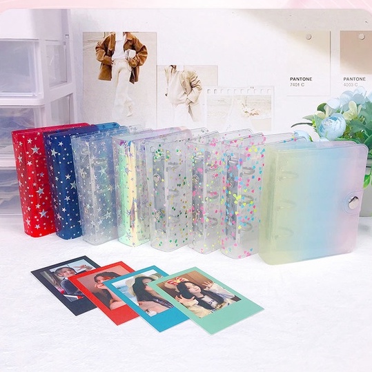 MINI BINDER lấp lánh có hologram/ nhũ / hạt trang trí lưu trữ, bảo vệ card/ ảnh