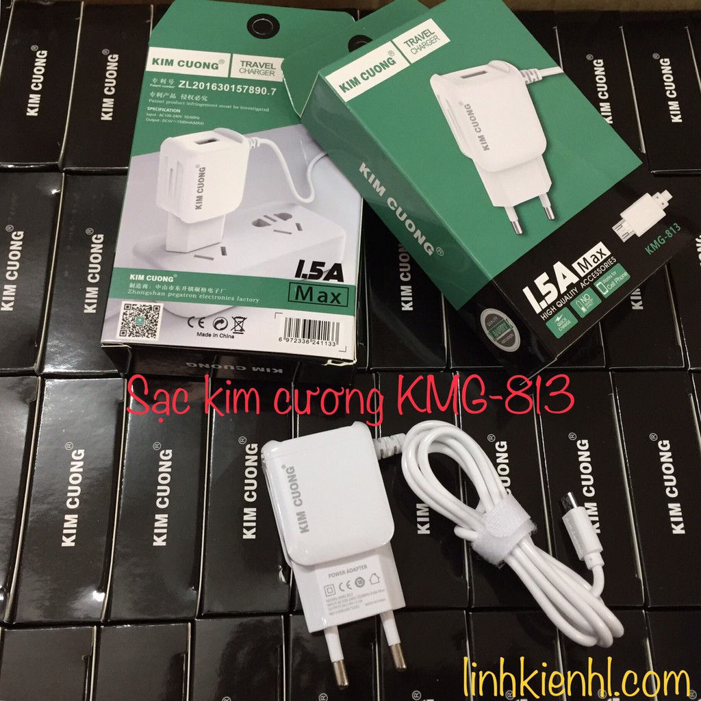 Bộ sạc Kim Cương KMG - 813 có dây và có thêm cổng USB