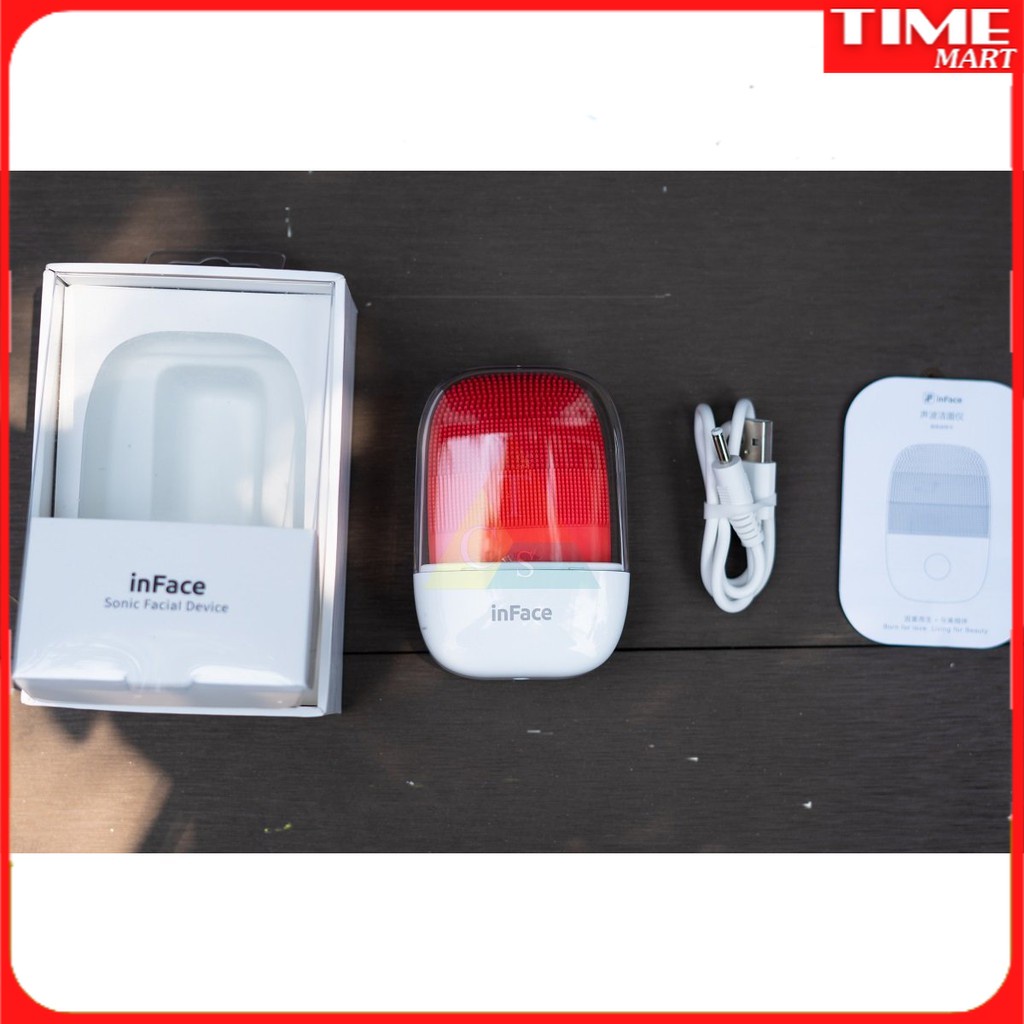 [CHÍNH HÃNG] Máy rửa mặt Xiaomi inFace gen2 (đỏ) lông dài và êm hơn (MẪU MỚI 2022) [TIME_MART siêu thị tiện ích]