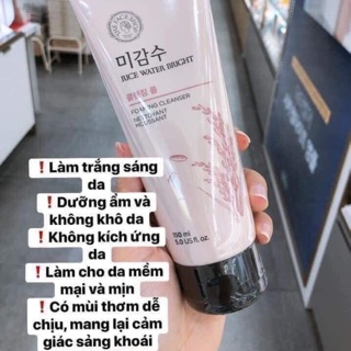 Sữa rửa mặt gạo Rice Water Bright Cleansing Foam The Face Shop