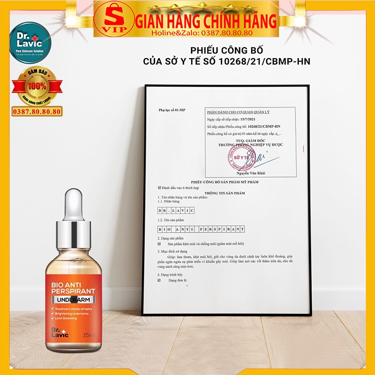 [Auth - HẾT HÔI NÁCH] Serum khử mùi hôi nách hôi chân tại nhà nhanh chóng/ Serum khử mùi cơ thể Dr.Lavic không ố áo