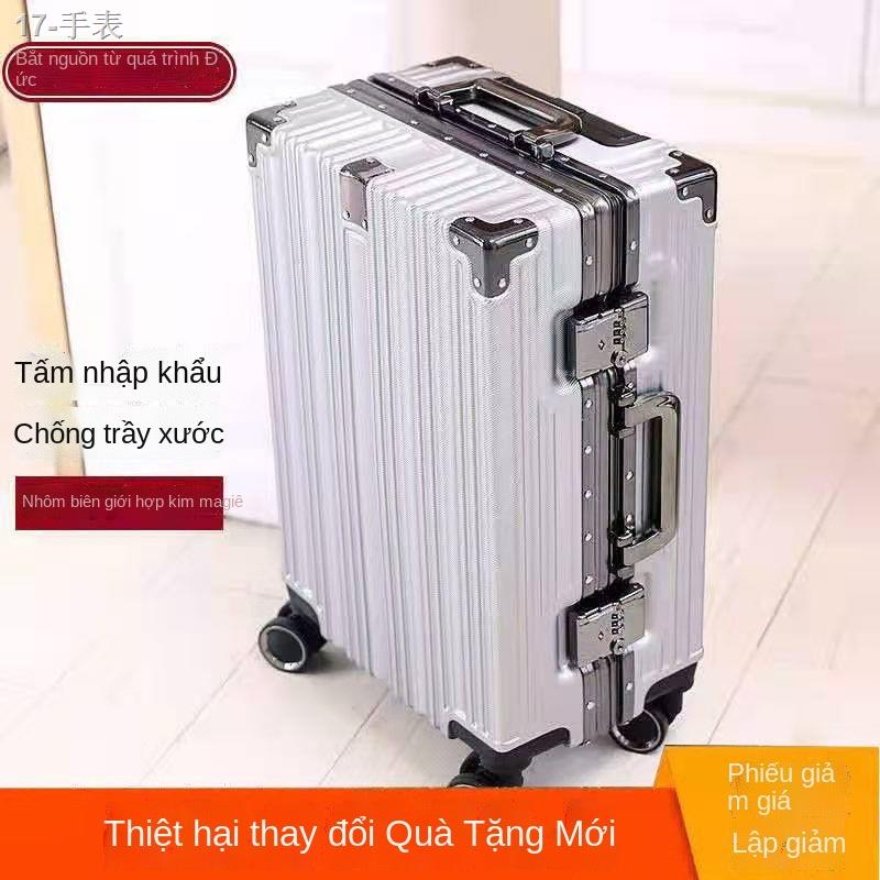 【2022】Vali khung nhôm, kéo nữ, học sinh nam, bánh đa năng, hộp đựng mật khẩu dung tích lớn, túi bọc phiên bản hàn quốc