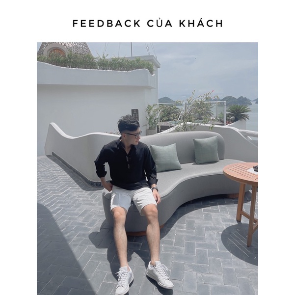 Quần Short Nam Trắng Vải Tây Âu Cạp Nút Thoáng Mát Đi Biển Phong Cách Hàng Quốc-QD05