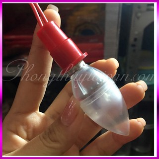 Bóng đèn trái ớt 3W 6(đỏ+trắng có chuôi)thắp đèn lồng,bàn thờ