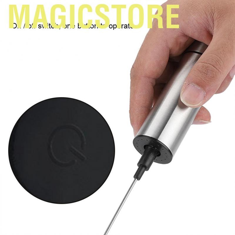 Magicstore Sweetbaby Battery Powered Handheld Electric Milk Frother Double Spring Whisk Coffee Foam Maker