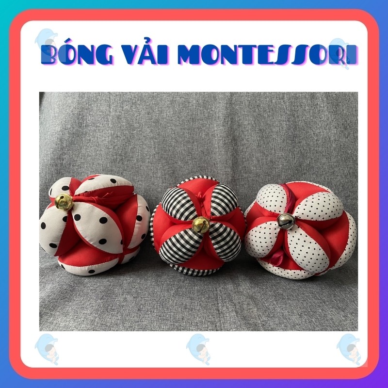Bóng Múi Vải Montessori Giúp Kích Thích Thị Giác, Vận Động, Tập/Luyện Chân Dành Cho Bé Sơ Sinh Đến 1 Tuổi