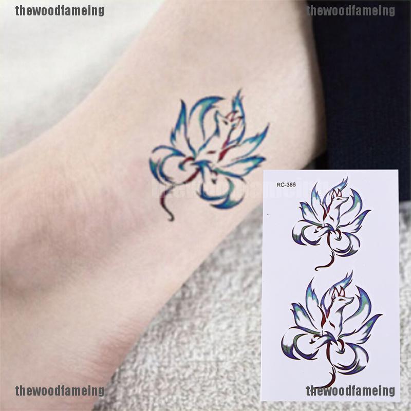 Hình Xăm Dán Tạm Thời Chống Thấm Nước Hình Chín Đuôi Cáo