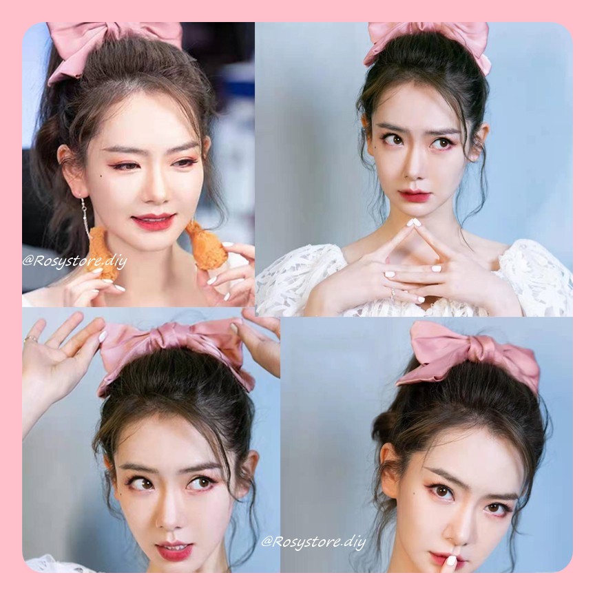 [Ảnh thật] KẸP NƠ TIỂU THƯ LỤA SATIN TÔNG HỒNG SANG TRỌNG- KẸP TÓC HÀN QUỐC PHỤ KIỆN NỮ GIÁ RẺ ĐẸP