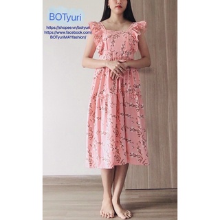 ĐẦM LỤA HOA CÁNH TIÊN (HÌNH SHOP TỰ CHỤP+ freesize 45kg đến 65kg)
