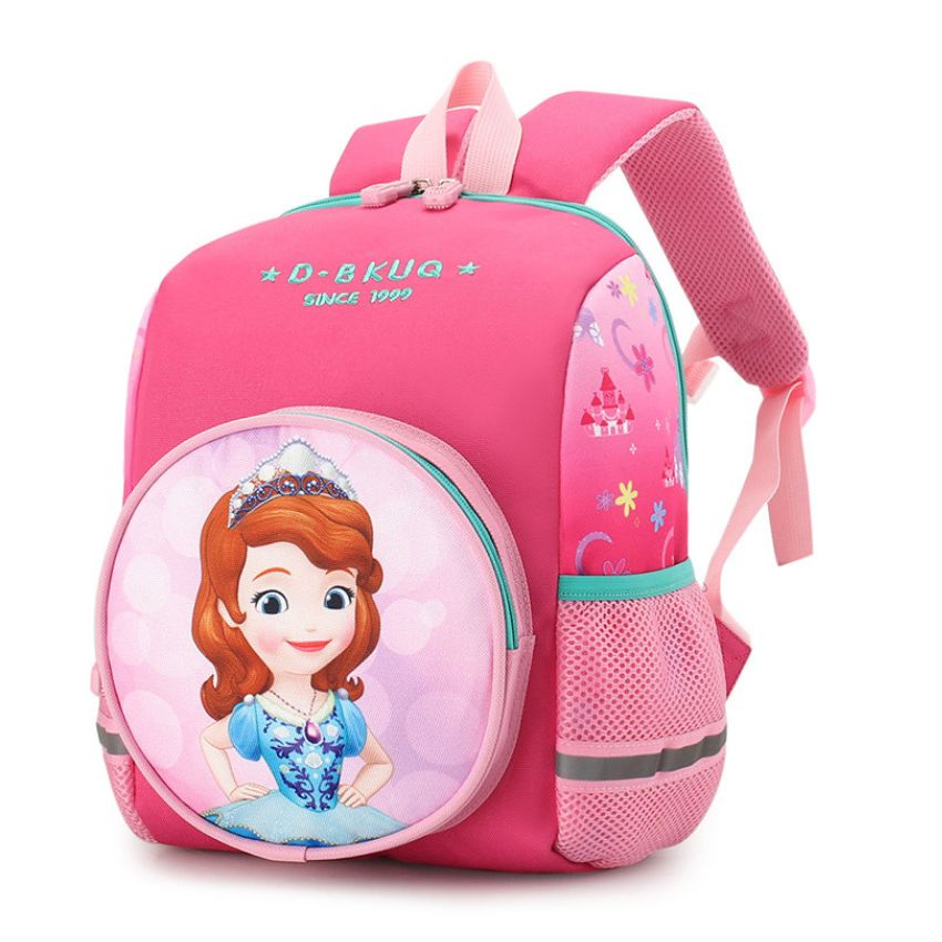 Cặp balo học sinh đi học nhà trẻ, mẫu giáo size 33cm in hình 3D nhân vật hoạt hình, chất liệu vải dù chống nước cao cấp