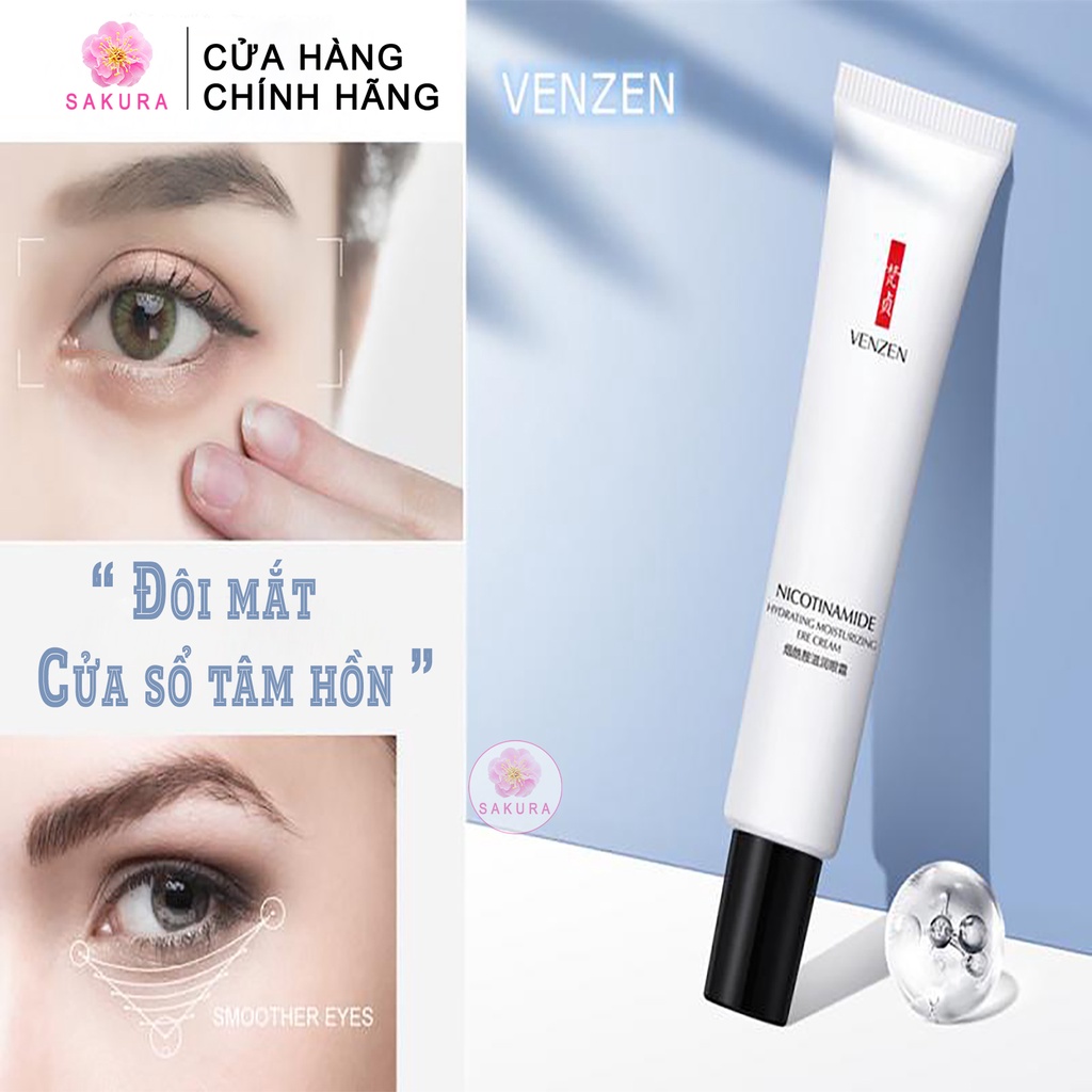 Kem mắt VENZEN cải thiện thâm quầng bọng nước dưỡng da vùng mắt nội địa trung SAKURA 20g