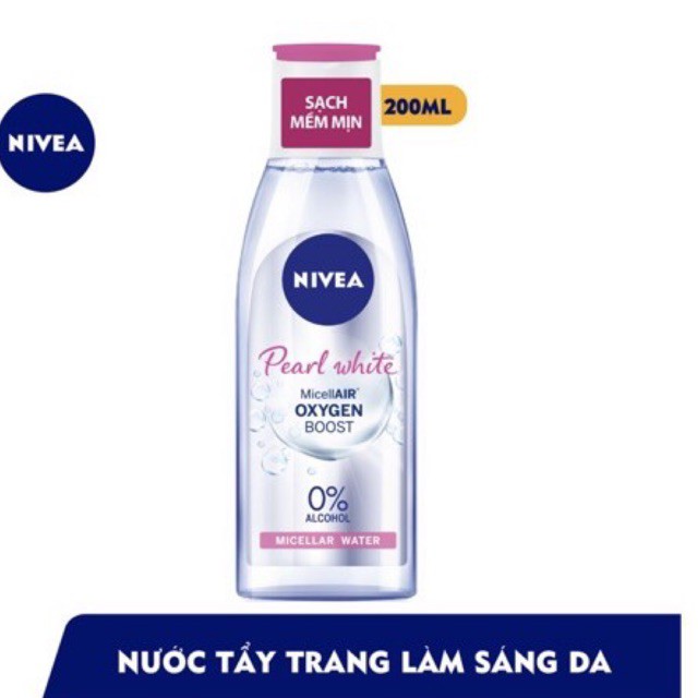 Nước Tẩy Trang Tinh Chất Ngọc Trai Sáng Da Nivea Pearl White Micellair Oxygen Boost Micellar Water 125ml