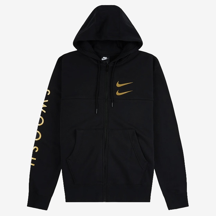 ÁO KHOÁC NIKE SPORTSWEAR SWOOSH FULL ZIP HOODIE - BLACK GOLD