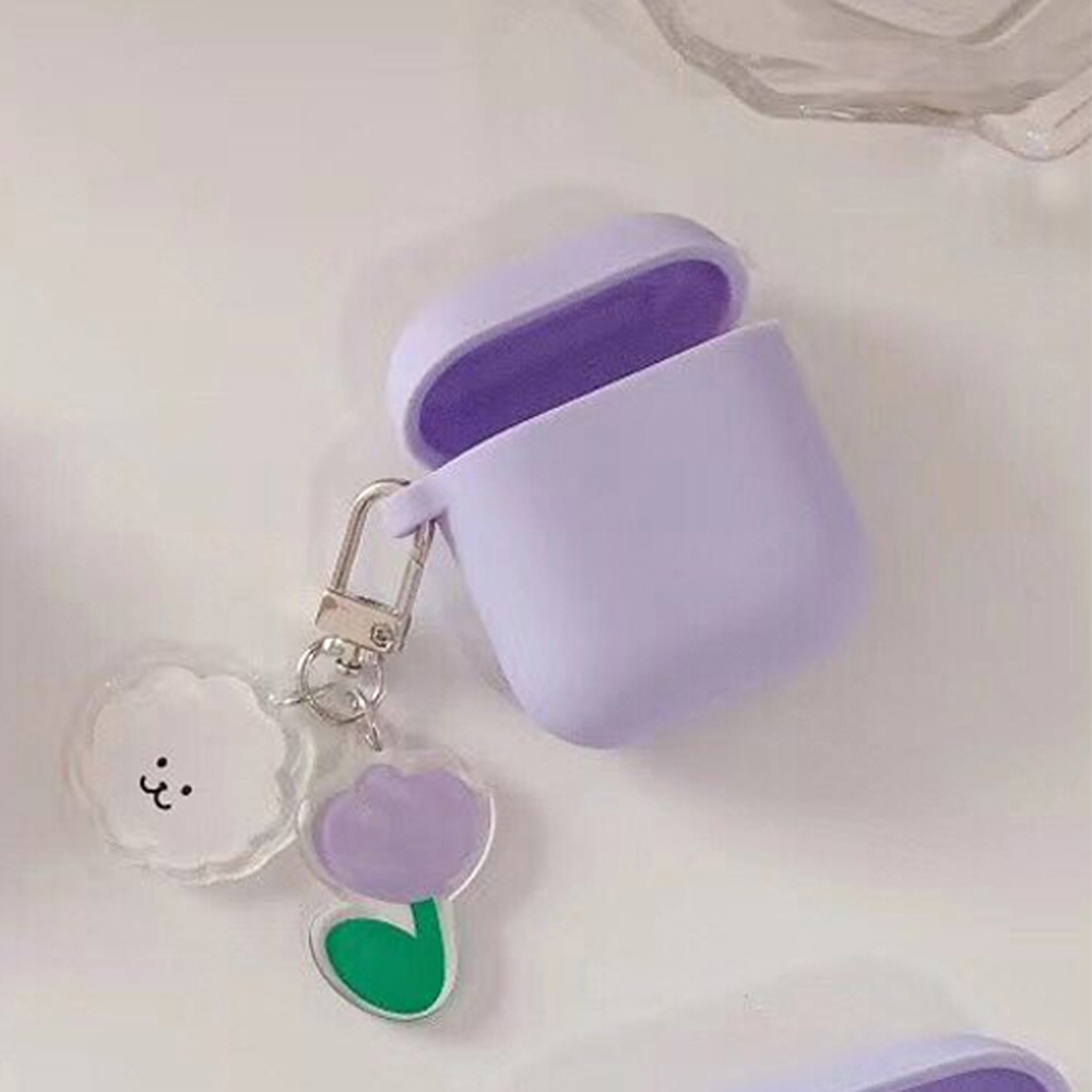 Móc khóa hình cừu và bông hoa tím bằng acrylic dễ thương