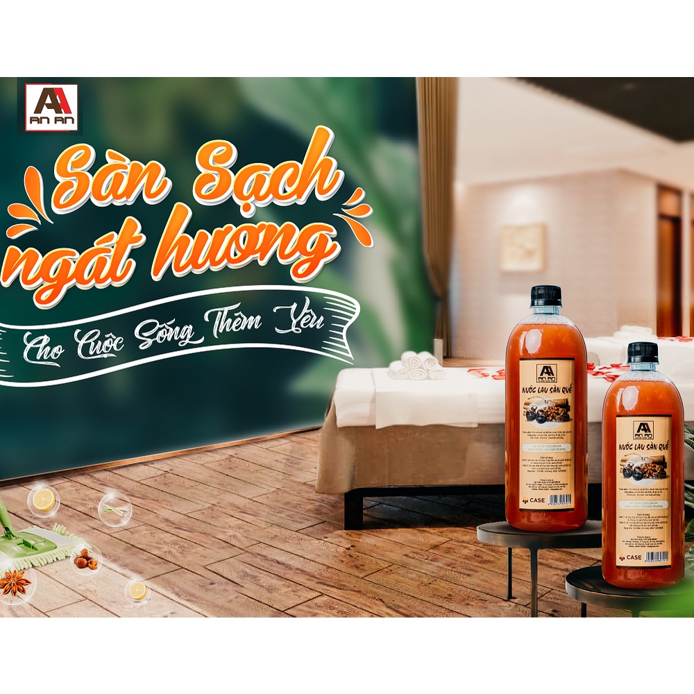 1 Lít Nước Lau Sàn Nhà Hữu Cơ Organic Tự Nhiên Hương Quế An An Chanh Sả Bồ Hòn Sạch Thơm Nhà An Toàn Cho Da Thơm Mát