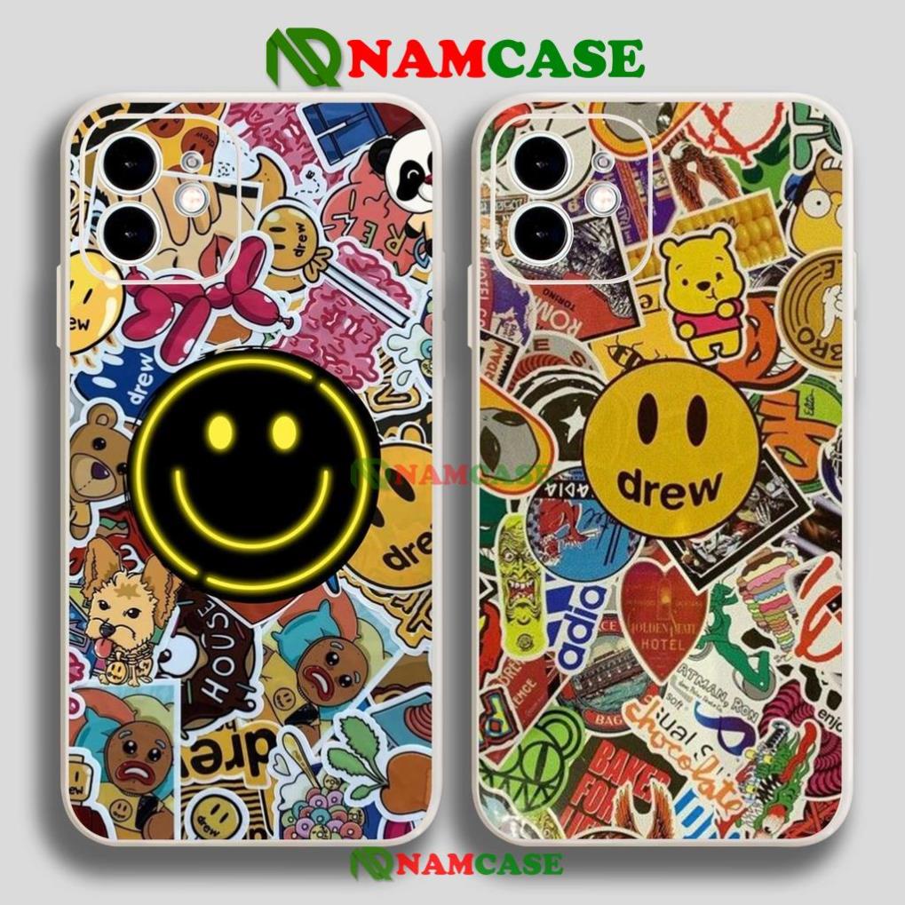 Ốp lưng iPhone Drew cạnh viền vuông silicon mềm dẻo cho iphone 6/6s/7/8/X/XS/XR/11/12/13 Pro Plus Max cute dễ thương đẹp