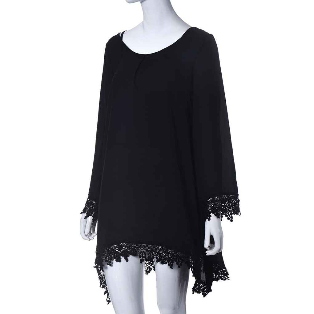 Đầm tay dài form rộng phối ren hoa thời trang cho nữ | BigBuy360 - bigbuy360.vn