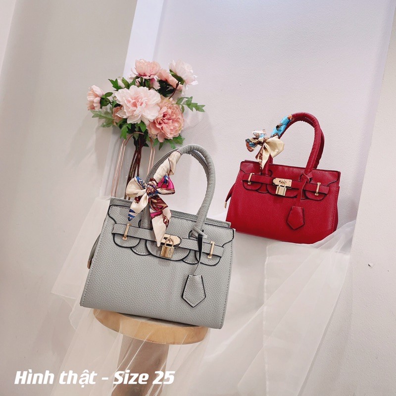 Túi xách nữ công sở tặng khăn, túi đeo chéo 2 ngăn da mềm size to phù hợp đi làm dự tiệc sang trọng | BigBuy360 - bigbuy360.vn