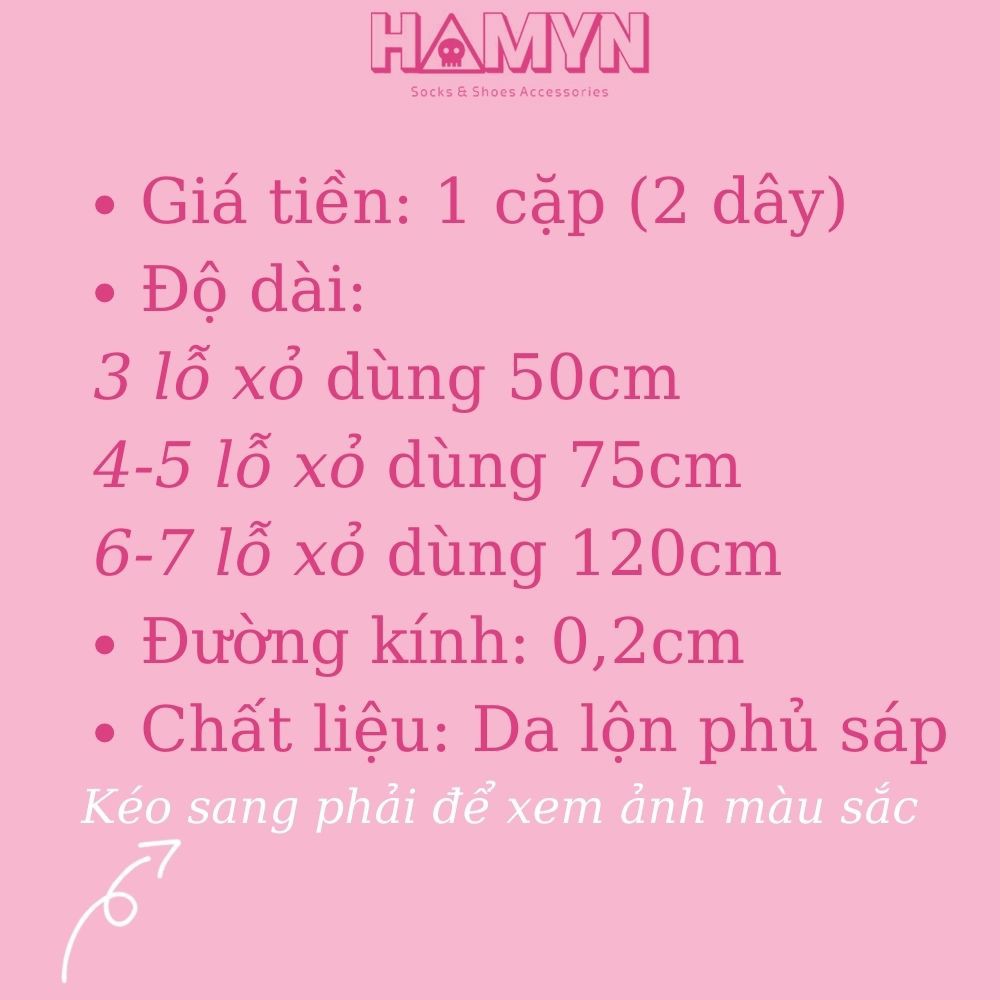 Dây Giày Sáp Cho Giày Da Giày Tây Giày Công Sở Cao Cấp Sợi Nhỏ 2mm 50cm 75cm 120cm - HAMYN