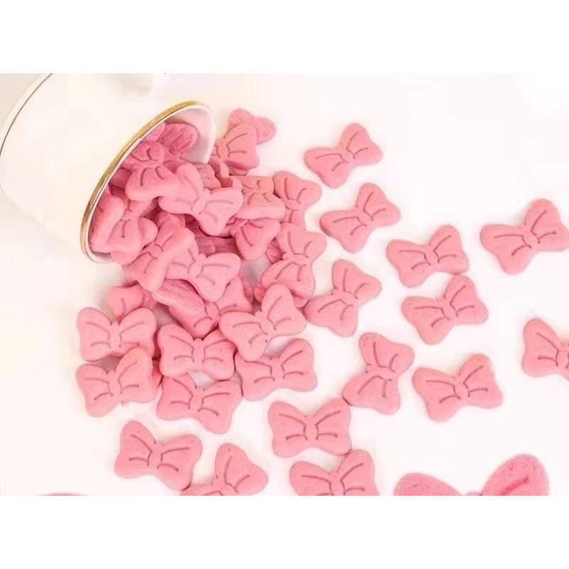 Bánh quy hình nơ hồng trang trí bánh sinh nhật gói 180g