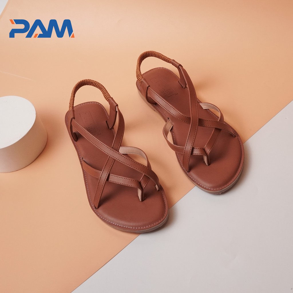 Sandal Nữ PAM Giày Việt - Chất Lượng Việt Quai Chéo Thun Co Giãn Đế Bệt Thời Trang - SDQG09 - 5 Màu - Size 36-39