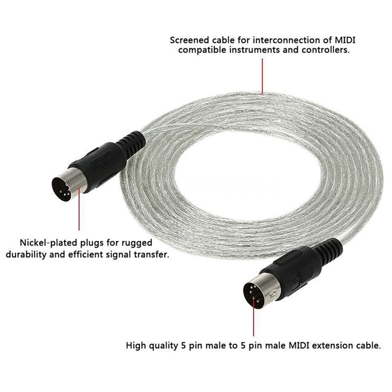 Dây cáp âm thanh Midi DIN 5-pin dài 9.8FT