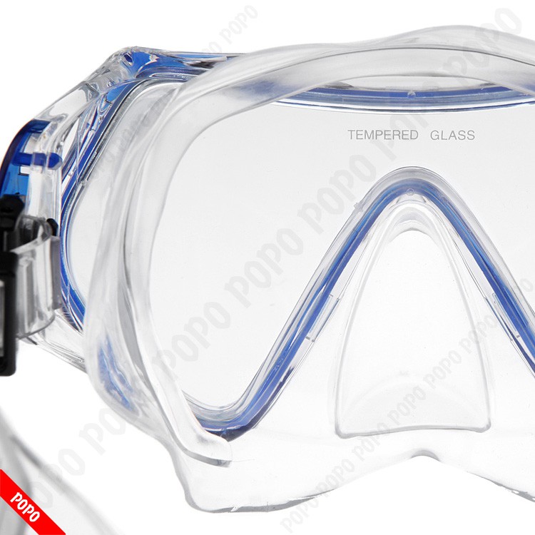 Kính lặn biển góc nhìn 180 độ POPO 1526 mắt kính cường lực an toàn chống va đập