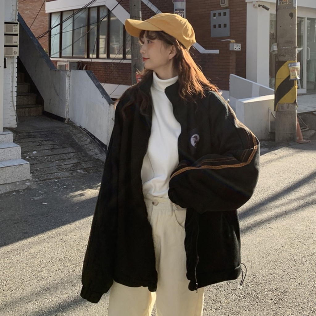 Áo khoác thu đông nữ form rộng dài vải nỉ dày dặn oversize, big size, unisex 2023