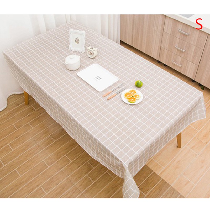 Khăn Trải Bàn Vải Lanh Họa Tiết Caro Trắng Đen Trang Trí Phòng Khách / Bếp / Cà Phê