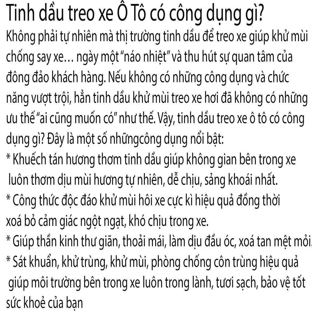 Tinh dầu treo xe oto, xe hơi hương bạc hà 10ml Viconic