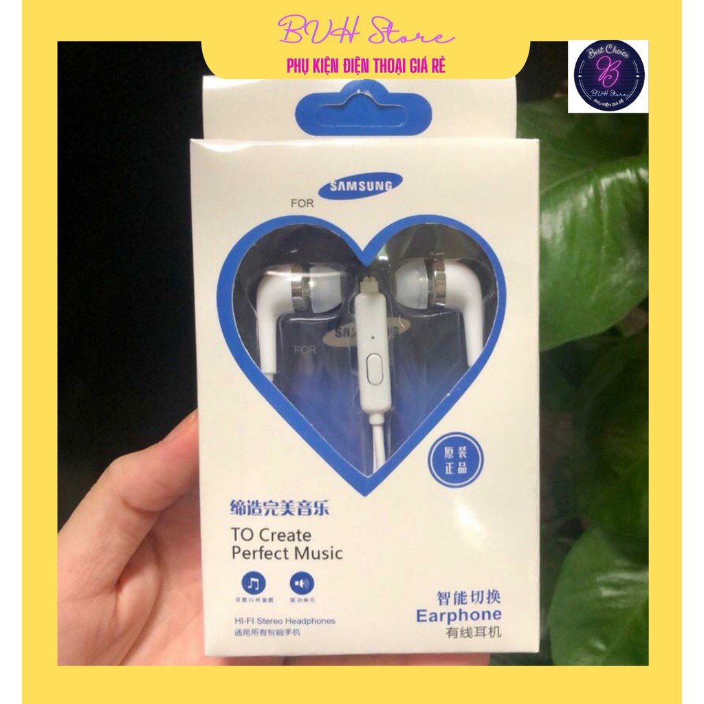 Tai nghe samsung Trái Tim ❤️FREESHIP❤️ jack 3.5 mm phù hợp với điện thoại samsung/nokia/htc/oppo/xiaomi/ iphone