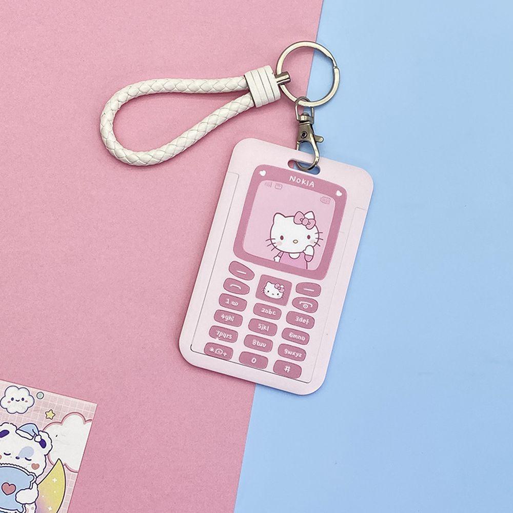 Ốp Điện Thoại Họa Tiết Hoạt Hình Melody Cinnamoroll Có Dây Đeo Cổ Kiêm Móc Khóa / Thẻ Tín Dụng / Chìa Khóa