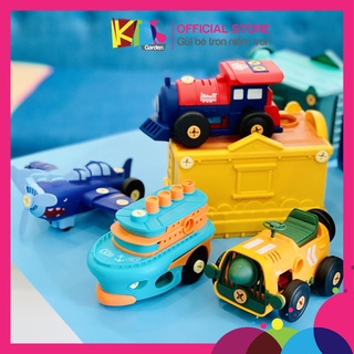 Xe đồ chơi cho bé Xe đồ chơi lắp ráp phong cách cổ điển chạy bằng pin cao cấp XDC08-XLAPRAP02