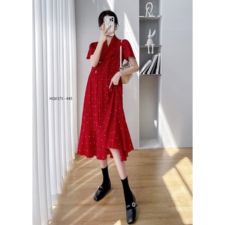 Young Mom | Đầm bầu đi tiệc sang trọng HQV375 có 2 màu Đỏ và Đen, chất liệu cát Hàn Quảng Châu