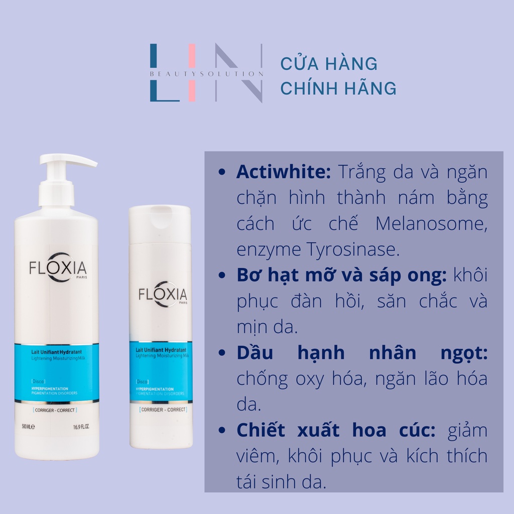FLOXIA LIGHTENING MOISTURIZING MILK - Sữa dưỡng ẩm và làm sáng da dành cho body