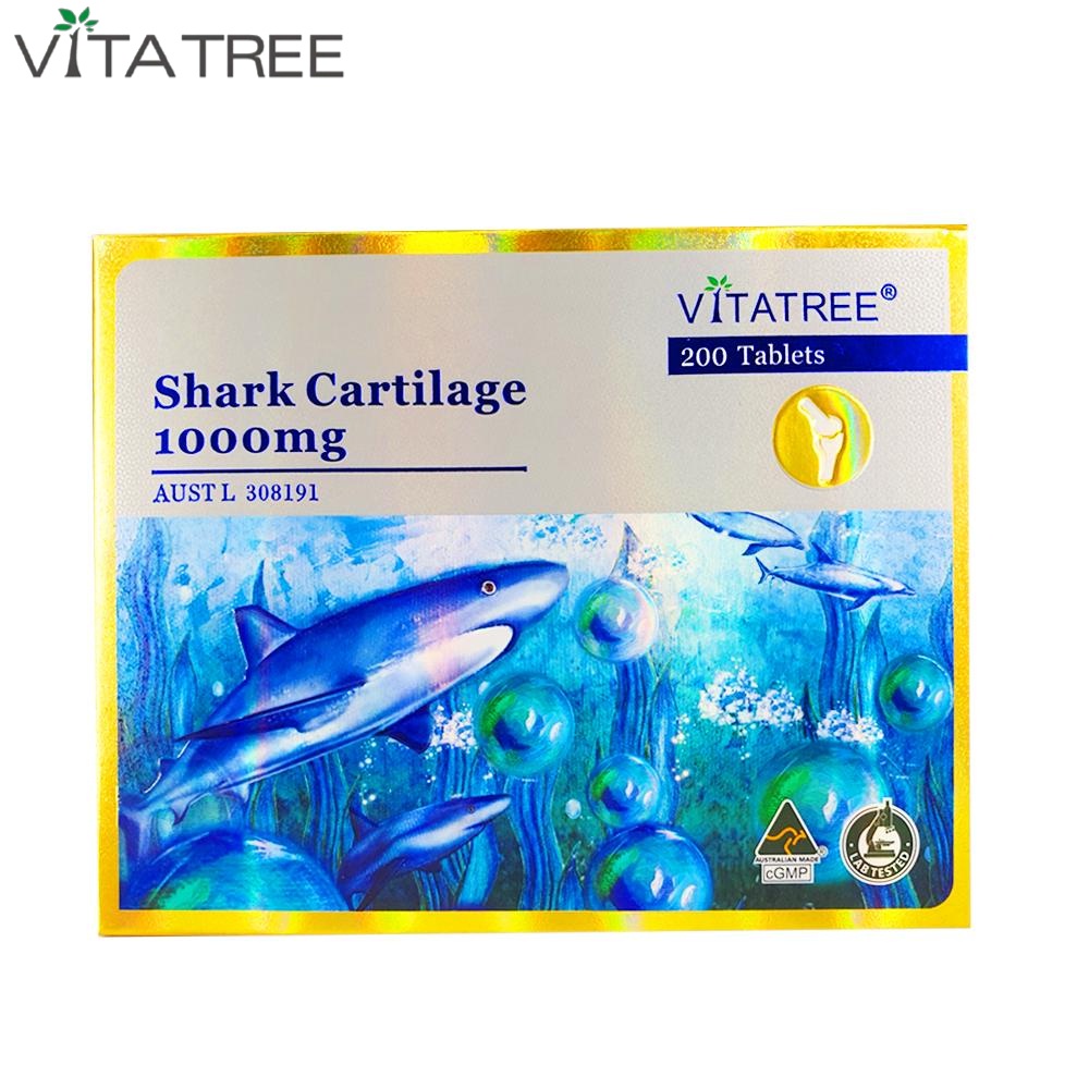 Viên Uống Tái Tạo Sụn Khớp Vi Cá Mập Vitatree Shark Cartilage 1000mg - 200 Viên