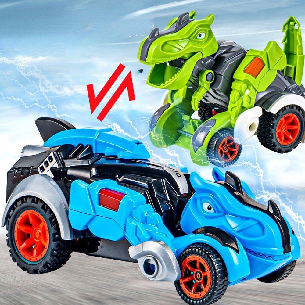 PRESTON Kids Inertial Dinosaur Deformation Car Children Gifts Inertial Sliding Dino Car Deformation Dinosaur Car Learning Birthday Gifts Racing Car Educational Cars Trucks Collision Simulation Dinosaur Car Dinosaur Car Toys/Multicolor