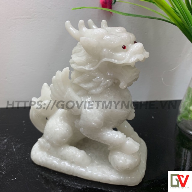 Cặp 2 Tượng Đá Tỳ Hưu Phong Thủy 2 Sừng - Trang Trí Bàn Làm Việc - Cao 12cm - Đá Non Nước | BigBuy360 - bigbuy360.vn