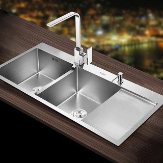 Combo chậu rửa chén bát inox sus 304 100x45 + vòi inox sus 304 nóng lạnh