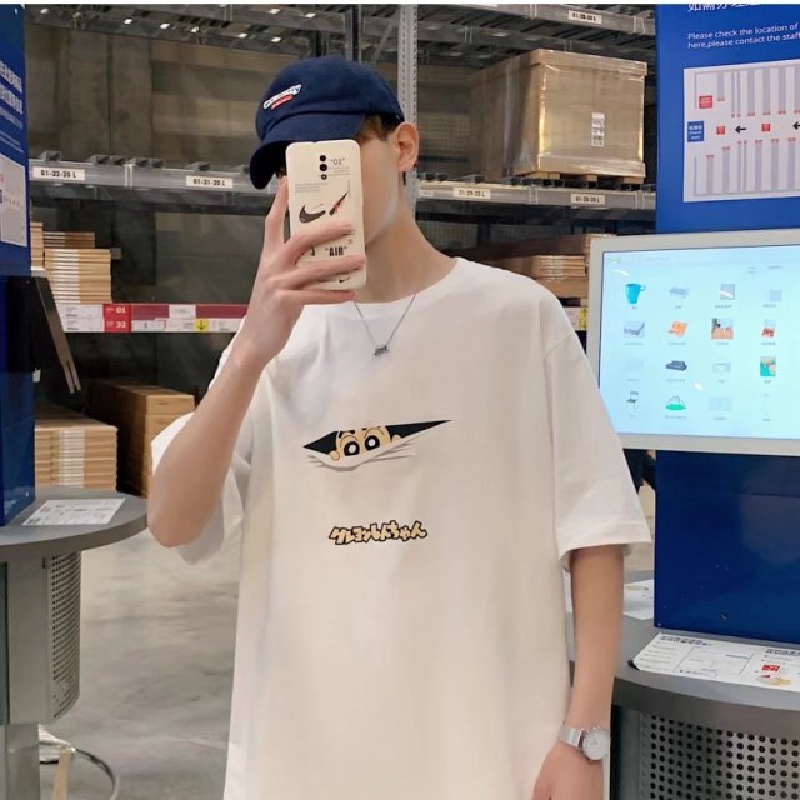Áo Thun Tay Ngắn Dáng Rộng In Họa Tiết Hoạt Hình Phong Cách Hip Hop Hàn Quốc Thời Trang Cho Nam